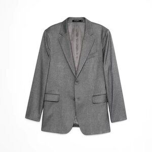 Modern Classic Crosshatch Suit Jacket in Light Grey